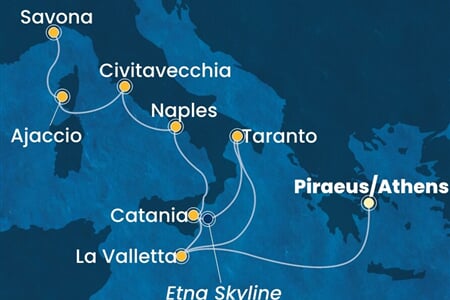 Costa Serena - Řecko, Malta, Itálie, Francie (z Pirea)