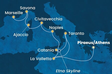 Costa Serena - Řecko, Malta, Itálie, Francie (z Pirea)