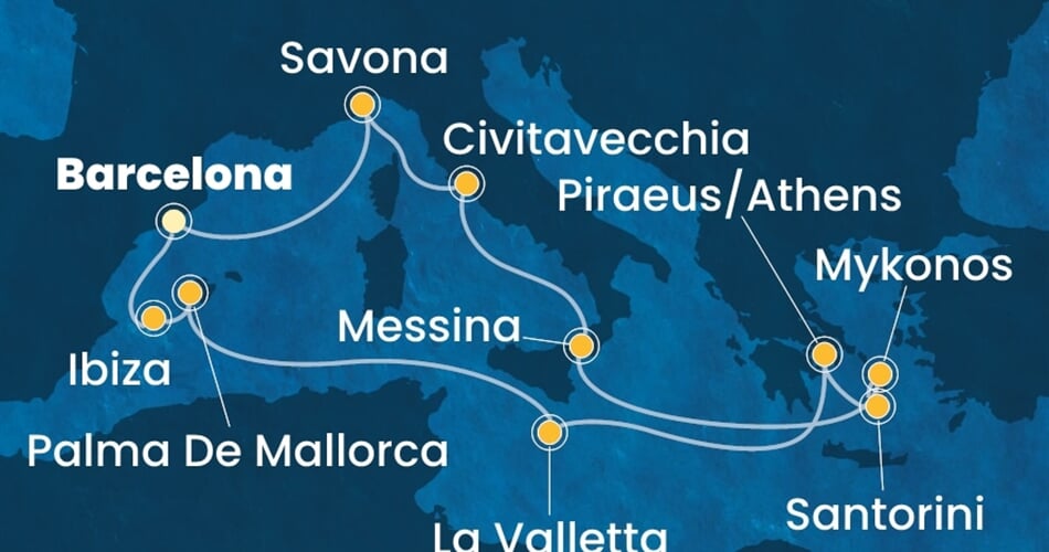 Trasa plavby CSE-BCN14A4O