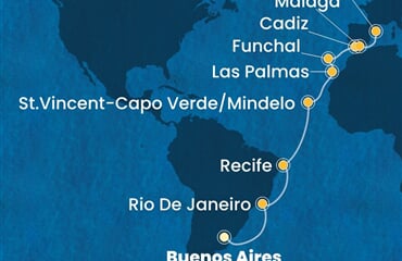 Costa Serena - Argentina, Brazílie, Kapverdy, Španělsko, Portugalsko (Buenos Aires)