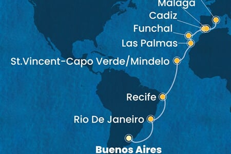 Costa Serena - Argentina, Brazílie, Kapverdy, Španělsko, Portugalsko (Buenos Aires)