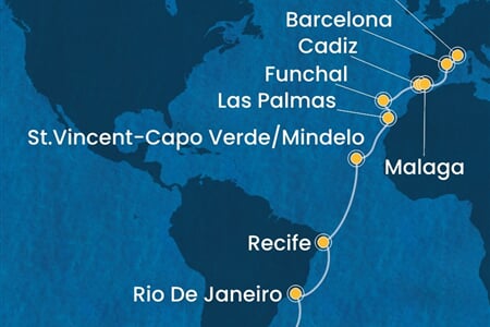 Costa Serena - Argentina, Brazílie, Kapverdy, Španělsko, Portugalsko, ... (Buenos Aires)