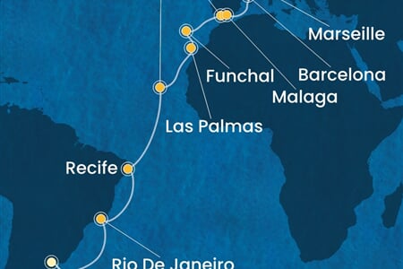 Costa Serena - Argentina, Brazílie, Kapverdy, Španělsko, Portugalsko, ... (Buenos Aires)