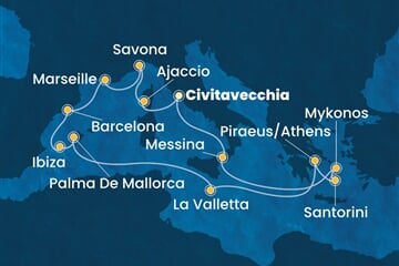 Costa Serena - Francie, Itálie, Španělsko, Malta, Řecko