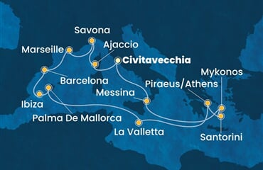Costa Serena - Francie, Itálie, Španělsko, Malta, Řecko