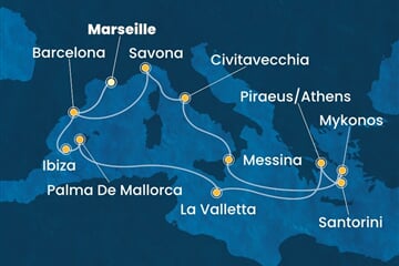 Costa Serena - Francie, Španělsko, Malta, Řecko, Itálie (z Marseille)