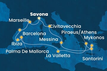 Costa Serena - Itálie, Francie, Španělsko, Malta, Řecko (ze Savony)