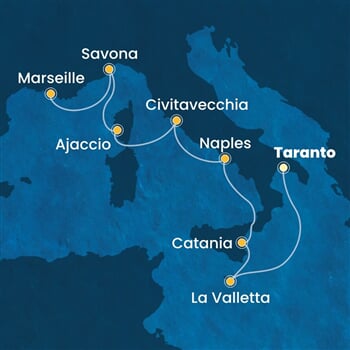 Trasa plavby CSE-TAR08A08