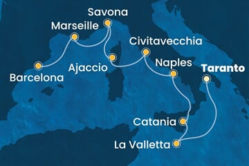 Costa Serena - Malta, Itálie, Francie, Španělsko (Taranto)