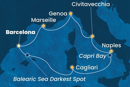 Costa Smeralda - Španělsko, Itálie, Francie (z Barcelony)