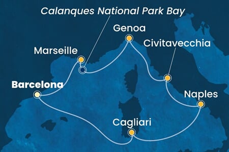 Costa Smeralda - Španělsko, Itálie, Francie (z Barcelony)