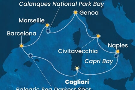 Costa Smeralda - Itálie, Francie, Španělsko (Cagliari)
