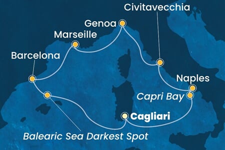 Costa Smeralda - Itálie, Francie, Španělsko (Cagliari)