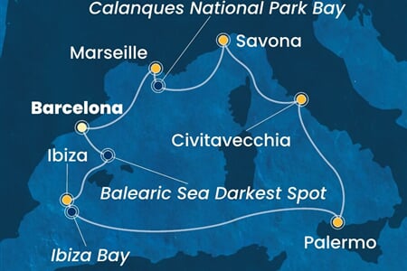 Costa Toscana - Španělsko, Itálie, Francie (z Barcelony)