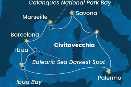Costa Toscana - Itálie, Francie, Španělsko (z Civitavecchie)