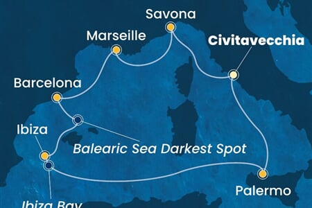 Costa Toscana - Itálie, Francie, Španělsko (z Civitavecchie)
