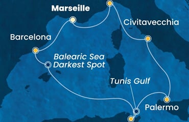 Costa Toscana - Francie, Španělsko, Tunisko, Itálie (z Marseille)
