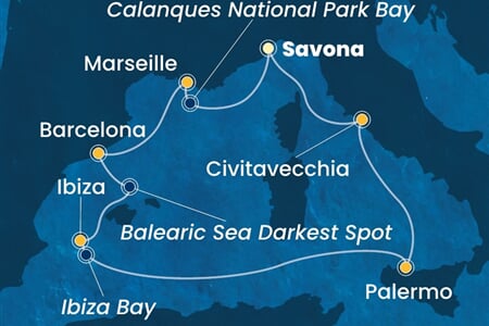 Costa Toscana - Itálie, Francie, Španělsko (ze Savony)