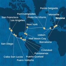 Costa Deliziosa - Itálie, Francie, Španělsko, Portugalsko, USA, ... (ze Savony)