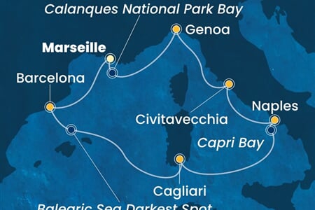 Costa Smeralda - Francie, Španělsko, Itálie (z Marseille)