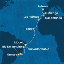 Costa Diadema - Brazílie, Španělsko, Maroko, Portugalsko (Santos)