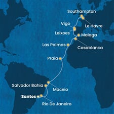 Costa Diadema - Brazílie, Španělsko, Maroko, Portugalsko, Francie, ... (Santos)