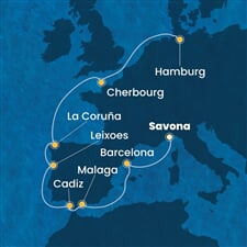 Costa Favolosa - Itálie, Španělsko, Portugalsko, Francie, Německo (ze Savony)
