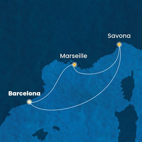Trasa plavby CSE-BCN03A45
