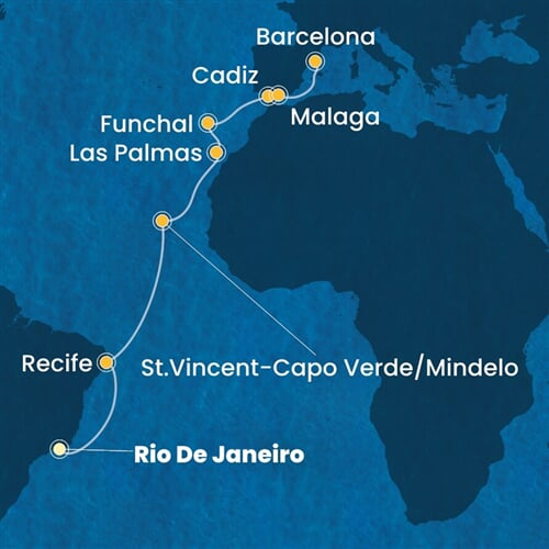 Trasa plavby CSE-RIO17A0M