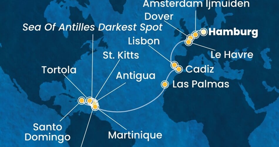 Trasa plavby CFA-HAM25A03
