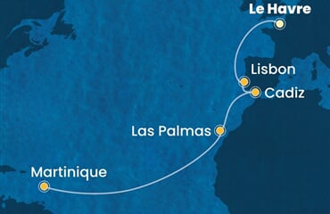 Costa Favolosa - Francie, Portugalsko, Španělsko, Nizozemské Antily (Le Havre)