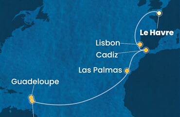 Costa Favolosa - Francie, Portugalsko, Španělsko, Nizozemské Antily (Le Havre)