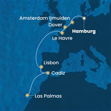 Costa Favolosa - Německo, Nizozemí, Velká Británie, Francie, Portugalsko, ... (Hamburk)