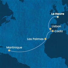 Costa Favolosa - Francie, Portugalsko, Španělsko, Nizozemské Antily (Le Havre)