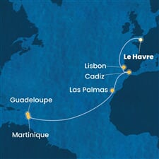 Costa Favolosa - Francie, Portugalsko, Španělsko, Nizozemské Antily (Le Havre)