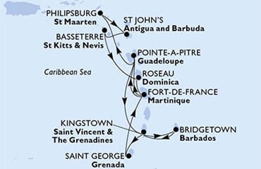 MSC Meraviglia - Barbados, Sv.Vincenc a Grenadiny, Grenada, Martinik, Guadeloupe, ... (Bridgetown)