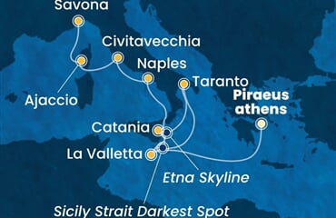 Costa Serena - Řecko, Malta, Itálie, Francie (z Pirea)