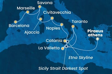 Costa Serena - Řecko, Malta, Itálie, Francie, Španělsko (z Pirea)