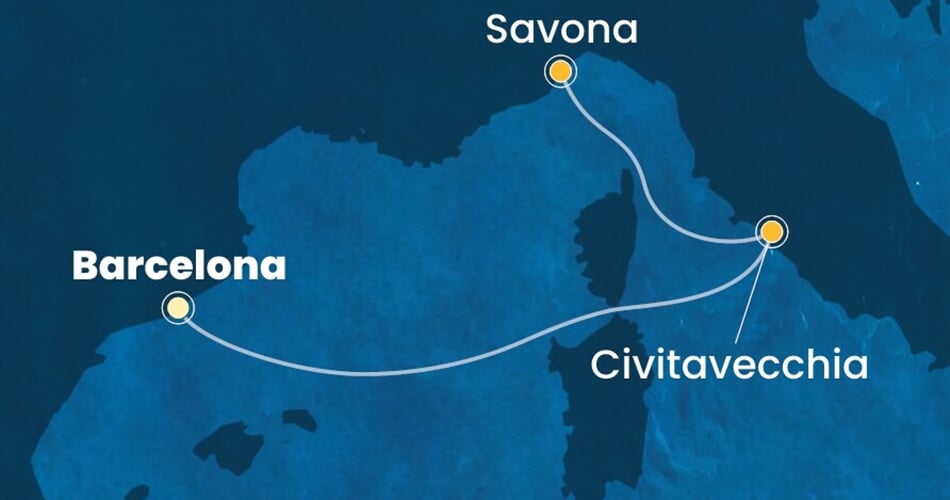 Trasa plavby CPA-BCN03A4D