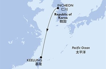 MSC Bellissima - Jižní Korea, Tchajwan