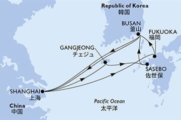 MSC Bellissima - Čína, Jižní Korea, Japonsko (ze Šanghaje)