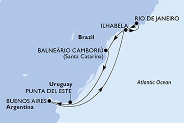 MSC Splendida - Brazílie, Uruguay, Argentina (z Rio de Janeira)