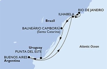 MSC Splendida - Brazílie, Uruguay, Argentina (z Rio de Janeira)