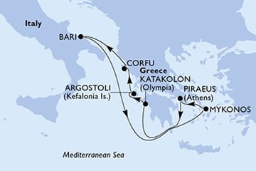 MSC ORCHESTRA - Olaszország, Görögország (a Bari-ből)