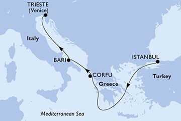MSC SPLENDIDA - Törökország, Görögország, Olaszország (az Isztambul-ből)