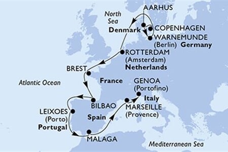 MSC MAGNIFICA - Dánsko, Německo, Nizozemí, Francie, Španělsko, ... (z Kodaně)