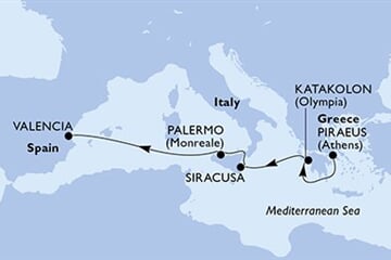 MSC SINFONIA - Řecko, Itálie, Španělsko (z Pirea)