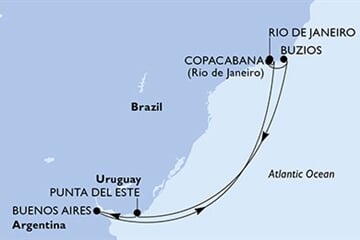 MSC SPLENDIDA - Brazílie, Uruguay, Argentina (z Rio de Janeira)