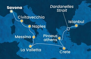 Costa Pacifica - Itálie, Malta, Řecko, Turecko (ze Savony)