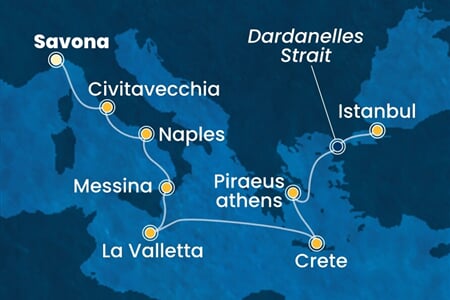 Costa Pacifica - Itálie, Malta, Řecko, Turecko (ze Savony)